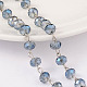 Faceted Rondelle Handmade Electroplate Glass Beads Chains(AJEW-JB00130-03)-1