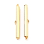 304 Stainless Steel Slide On End Clasp Tubes, Slider End Caps, Real 18K Gold Plated, 40x6x4mm, Hole: 3x1mm, Inner Diameter: 3.5mm