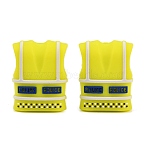 Silicone Beads, Focal Beads, Police Theme, Yellow, Visibility Vest, 27x21x12mm, Hole: 2mm(SL-CBA56D7-02A)