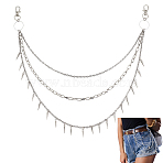 304 Stainless Steel Cable Chains for Jeans Pants, Alloy Unicorn Skeleton Pendant Wallet Keychains, Punk Chain Belts Hipster Accessories for Men Women, Stainless Steel Color, 440mm(HJEW-DR00160)