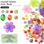 60G 3 Styles Transparent Acrylic Beads, Mixed Shapes, Mixed Color, 10~21.5x11~30x5~11.5mm, Hole: 1.2~2.7mm, about 240pcs/500g(MACR-YW0003-73)