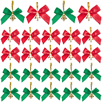 60Pcs 2 Colors Polyester Bowknot, Gift Pull Bows, with Iron Wire Twist Ties and Bell, for DIY Gift Wrap Decoration, Christmas Party Decoration, Mixed Color, 50x55x16mm, 30pcs/color(AJEW-SC0003-63)