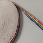 Polyester Grosgrain Ribbon, for Badge Medal Patriotic and Gift Wrapping, Stripe Pattern, Colorful, 3/8 inch(10mm), about 50m/roll(OCOR-WH0073-18)