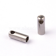 304 Stainless Steel Cord Ends, End Caps, Stainless Steel Color, 7x2.8mm, Hole: 1.2mm, Inner Diameter: 1.8mm(STAS-H311-1.8mm)