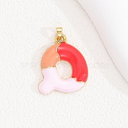 Alloy Enamel Pendants, Letter Charm, Golden, Letter Q, 26x22x4mm, Hole: 3.5x2.5mm(ENAM-S023-01G-Q)