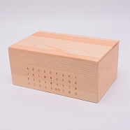 Rectangle Unfinished Wooden Box, with Hinged Lid and Front Magnetic Clasp, for Alphabet Stamp Findings, BurlyWood, 17.5x11x7.65cm(OBOX-WH0005-06)