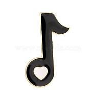 Music Not Enamel Pin, Golden Alloy Badge for Backpack Clothes, Black, 23x12mm(MUSI-PW0001-51A-02)