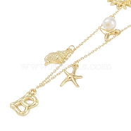 Bohemian Summer Beach Style 18K Gold Plated Shell Shape Initial Pendant Necklaces(IL8059-2)