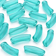 Transparent Acrylic Beads, Curved Tube, Light Sea Green, 36x13.5x11.5mm, Hole: 4mm, about 148pcs/500g(MACR-S372-001C-006)