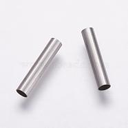 304 Stainless Steel Tube Beads, Stainless Steel Color, 15x3mm, Hole: 2.5mm(STAS-P161-02-15mm)
