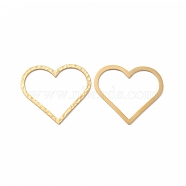 Ion Plating(IP) 304 Stainless Steel Linking Rings, Heart, Real 14K Gold Plated, 26.5x30x0.5mm, Inner Diameter: 18.5x26.5mm(STAS-E185-16G)