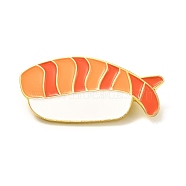 Sushi Enamel Pin, Cartoon Food Alloy Enamel Brooch for Backpack Clothes, Golden, Coral, 16x34x8mm(JEWB-C009-32)