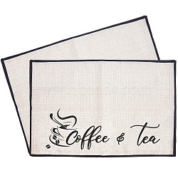 Coffee Theme Diablement Fort Cup Mats, Daily Supplies, Rectangle with Word, Black, 35x50cm(AJEW-WH0201-009)