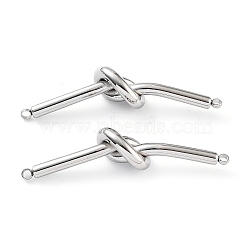 201 Stainless Steel Connector Charms, Knot Links, Stainless Steel Color, 8.5x51x10mm, Hole: 2mm(STAS-Z057-19P)