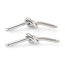 Non-Tarnish 201 Stainless Steel Connector Charms, Knot Links, Stainless Steel Color, 8.5x51x10mm, Hole: 2mm(STAS-Z057-19P)