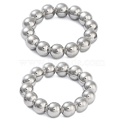 Non-Tarnish 304 Stainless Steel Linking Rings, Round Beaded Ring Shape, Stainless Steel Color, 14.5x3mm, Inner Diameter: 9.5mm(STAS-L082-014P)