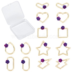 SUNNYCLUE Rack Plating Open Back Bezel Cabochons, For DIY UV Resin, Epoxy Resin, Pressed Flower Jewelry, with Resin, Cadmium Free & Nickel Free & Lead Free, Light Gold, 21x16x5mm, 28pcs/box(PALLOY-SC0003-30LG)