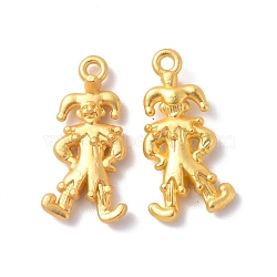 Rack Plating Alloy Pendants, Cadmium Free & Lead Free & Nickle Free, Clown Charm, Matte Gold Color, 24x12x4.5mm, Hole: 1.8mm(FIND-I036-56MG)
