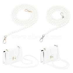 WADORN 2Pcs 2 Style ABS Plastic Imitation Pearl Beaded Bag Handles, with Zinc Alloy Swivel Clasps, for Purse Strap Replacement, Mixed Color, 100~120cm, 1pcs/style(FIND-WR0006-64)