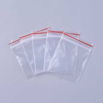 Plastic Zip Lock Bags, Resealable Packaging Bags, Top Seal, Self Seal Bag, Rectangle, Clear, 40x30mm, Unilateral Thickness: 2.3 Mil(0.06mm)