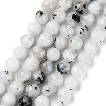 Natural Rainbow Moonstone Beads Strands, Round, 6mm, Hole: 0.6mm, about 63pcs/strand, 15.75''(40cm)