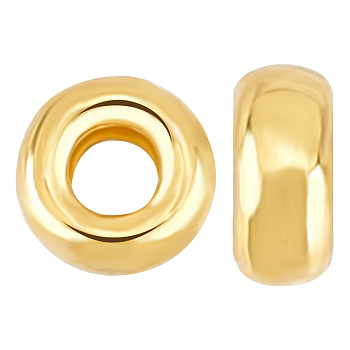 Flat Round 925 Sterling Silver Spacer Beads, Golden, 3.5x1.5mm, Hole: 1.2mm, 30Pcs/box