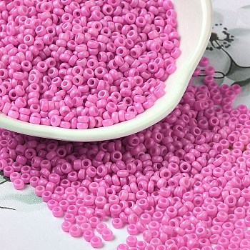 Baking Paint Glass Seed Beads, Donut, Orchid, 8/0, 2.5~3x1~1.5mm, Hole: 1~1.2mm, about 40909pcs/1pound