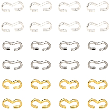 150Pcs 3 Styles 304 Stainless Steel & Brass & Iron Quick Link Connectors, Chain Findings, Number 3 Shaped Clasps, Mixed Color, 7.5~8x4x1~2mm, 50pcs/style