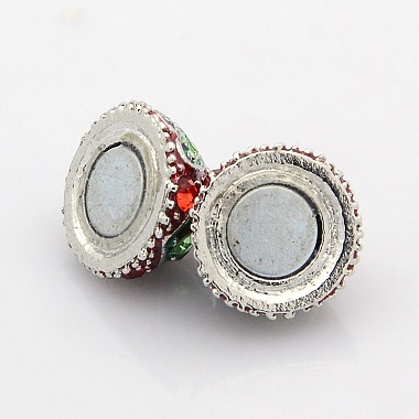 Platinum Plated Oval Alloy Enamel Magnetic Clasps with Loops(ENAM-P104-M)-4
