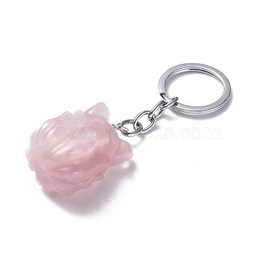 Natural Rose Quartz Keychains(KEYC-P011-03P-10)-3