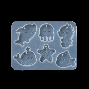Starfish/Whale/Octopus Pendant DIY Silicone Mold(DIY-K073-09A)-4