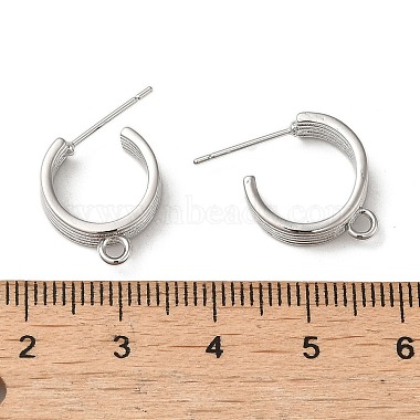 Brass Ring Stud Earring Finding(KK-C042-09P)-3