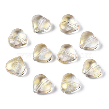 Gold Heart Glass Beads