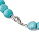 Dyed Synthetic Turquoise Flat Round Graduated Beaded Necklaces(NJEW-P279-02B)-3