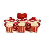 Acrylic Claw Hair Clips for Women Girls, Mushroom, with Iron Findings, Red, 109x45x49.5mm(PHAR-G015-02)