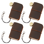 Leather Notebook, Travel Journal, with Lanyard, Rectangle, Coconut Brown, 49x43x15mm, 4pcs/set(AJEW-CP0006-68C)