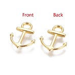 Alloy Pendants, Cadmium Free & Lead Free, Anchor, Golden, 19x15x2mm, hole: 3mm(PALLOY-2493-G-LF)