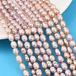 Natural Cultured Freshwater Pearl Beads Strands, Rice, Grade 2A, Thistle, 6~7mm, Hole: 0.6mm, about 37~44pcs/strand, 13.58~13.98''(34.5~35.5cm)(PEAR-F020-20B)