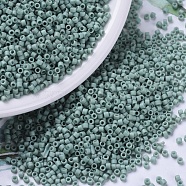 MIYUKI Delica Beads, Cylinder, Japanese Seed Beads, 11/0, (DB0374) Matte Opaque Sea Foam Luster, 1.3x1.6mm, Hole: 0.8mm, about 2000pcs/bottle, 10g/bottle(SEED-JP0008-DB0374)
