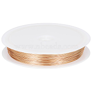 Eco-Friendly Copper Wire, Round Copper Beading Wire for Jewelry Making, Long-Lasting Plated, Real 18K Gold Plated, 0.3mm, about 164.04 Feet(50m)/Roll(CWIR-BBC0001-02A-B)