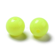 Fluorescent Acrylic Beads, Round, Yellow, 10mm, Hole: 2mm, about 850pcs/500g(MACR-R517-10mm-01)