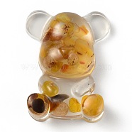 Resin Display Decorations, with Natural Yellow Agate Chips Inside, Bear, 53.5~53.8x41~41.5x17.5~21mm(DJEW-H001-B26)