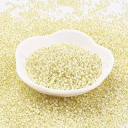 TOHO Japanese Seed Beads, Round, 11/0 , (2125) Silver Lined Milky Light Jonquil, 2x1.5mm, Hole: 0.5mm, about 42000pcs/pound(SEED-F002-2mm-2125)