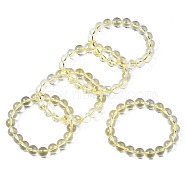 Synthetic Citrine Beaded Stretch Bracelets, Round, 2-1/8 inch(55mm), Bead: 10mm(BJEW-Q692-48A)