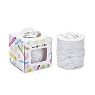 Waxed Cotton Cords, White, 1mm, about 100yards/roll(91.44m/roll), 300 feet/roll(YC-JP0001-1.0mm-101)
