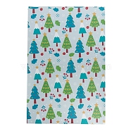 Christmas Theme Printed PVC Leather Fabric Sheets, for DIY Bows Earrings Making Crafts, Aqua, 30x20x0.07cm(DIY-WH0158-61C-13)