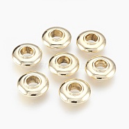Alloy Beads, Long-Lasting Plated, Large Hole Beads, Cadmium Free & Nickel Free & Lead Free, Donut, Light Gold, 14x5mm, Hole: 5mm(MPDL-E027-03G-NR)