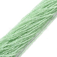 Cat Eye Beads Strands, Round, Faceted, Pale Green, 2mm, Hole: 0.2mm, 14.17 inch(36cm), 174~184pcs/strand(CE-I005-A49)