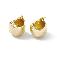 Brass Round Dome Hoop Earrings for Women, Golden, 18.5x17x13.5mm, Pin: 0.7mm(EJEW-P215-02G)