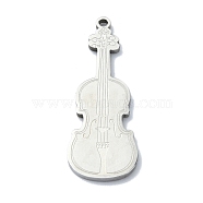 201 Stainless Steel Pendants, Laser Cut, Violin Charm, Stainless Steel Color, 30x11x1mm, Hole: 1.4mm(STAS-R118-11P)